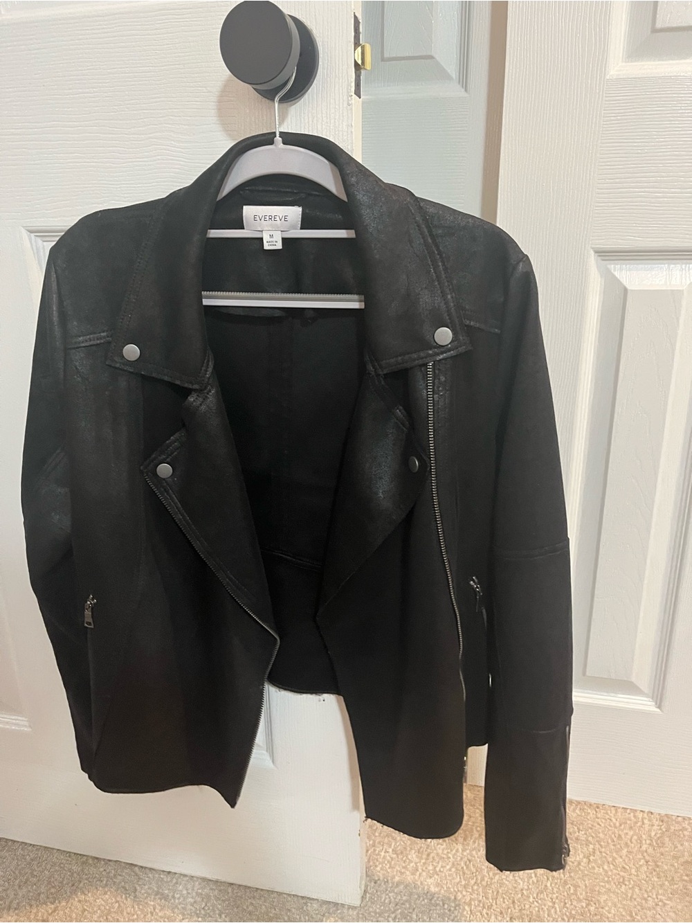 Evereve Women's Black Moto Jacket - medium